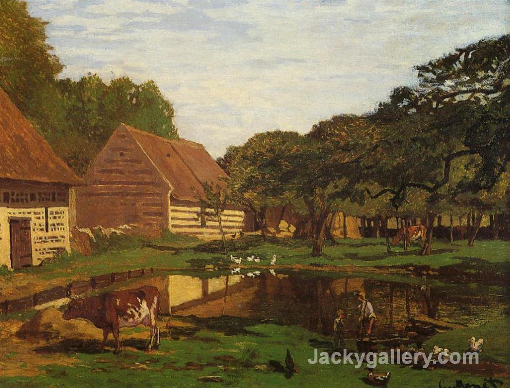 A Farmyard in Normandy by Claude Monet paintings reproduction
